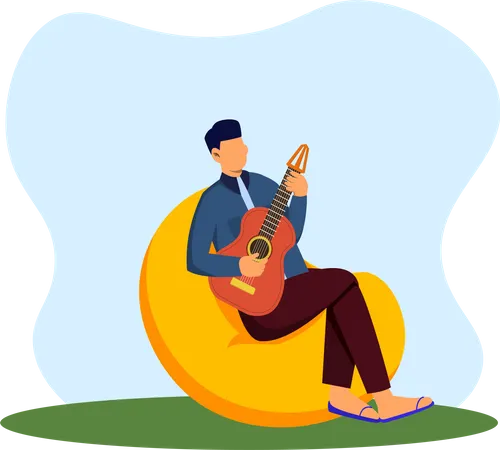 Junge spielt Gitarre  Illustration