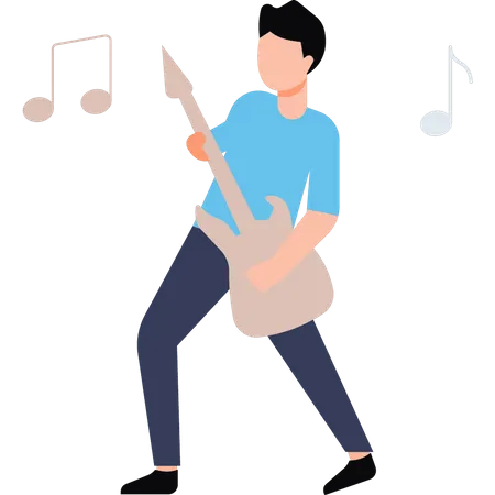 Junge spielt Gitarre  Illustration