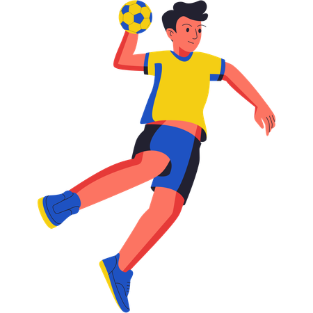 Junge spielt Handball  Illustration