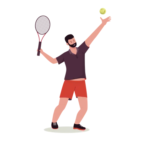 Junge spielt Tennis  Illustration