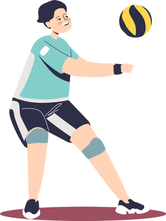 Junge spielt Volleyball  Illustration
