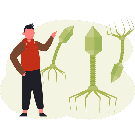 Junge spricht über Virus  Illustration