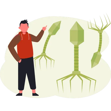 Junge spricht über Virus  Illustration