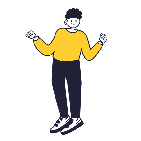 Junge steht in Tanzpose  Illustration