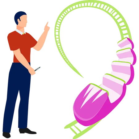 Junge führte verrückte Fahrt Schaukel  Illustration