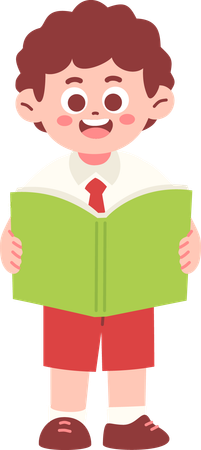 Junge Studentin liest ein Buch  Illustration