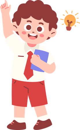 Junge Student mit Idee  Illustration
