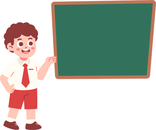 Junge Student mit leeren Tafel  Illustration