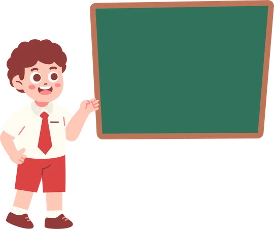 Junge Student mit leeren Tafel  Illustration