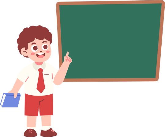 Junge Student mit leeren Tafel  Illustration