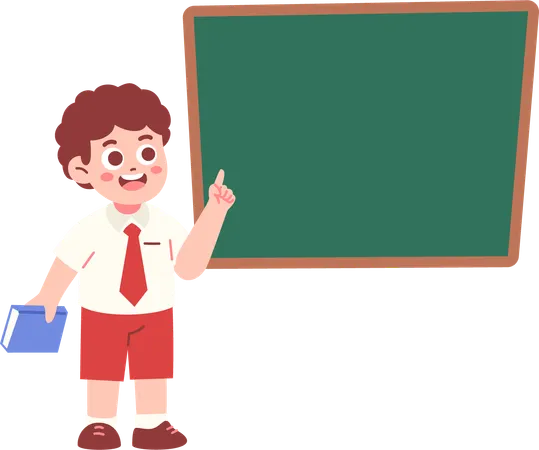 Junge Student mit leeren Tafel  Illustration