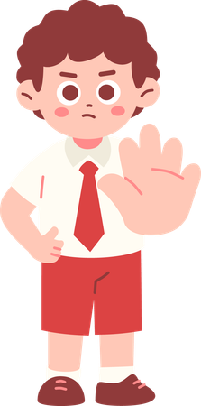 Junge Studentin sagt Nein  Illustration