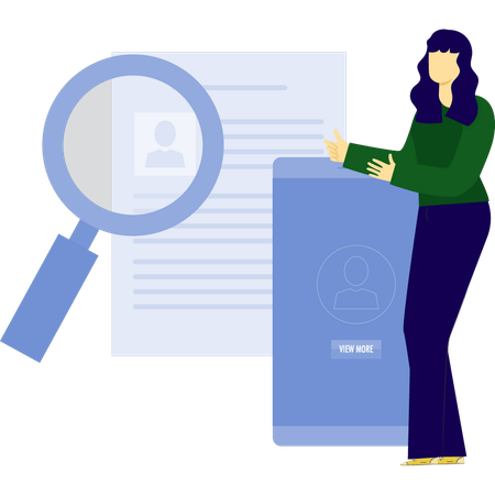 Junge sucht Mitarbeiterprofil  Illustration