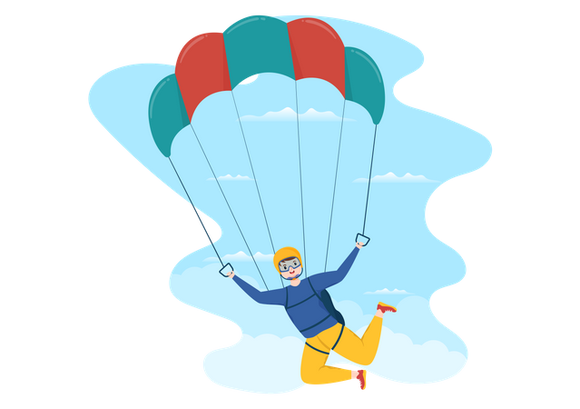 Junge taucht im Himmel  Illustration