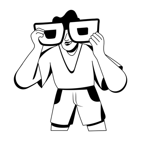 Junge mit großer Brille  Illustration
