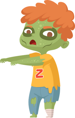 Junge im Zombiekostüm  Illustration
