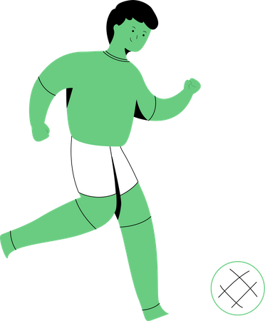 Junge tritt Fußball  Illustration