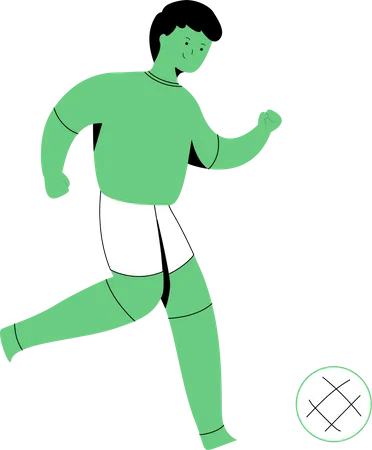 Junge tritt Fußball  Illustration