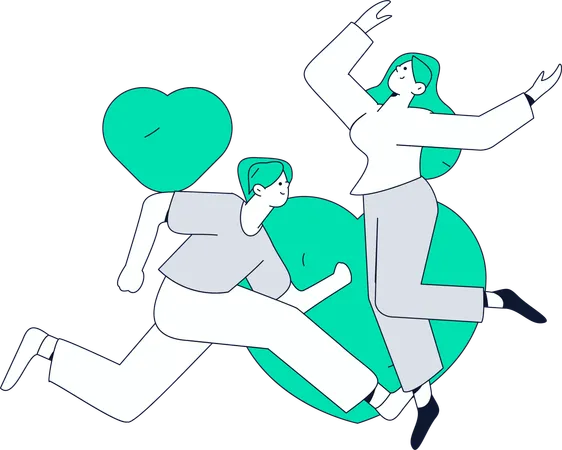 Junge und Mädchen fühlen Liebe  Illustration