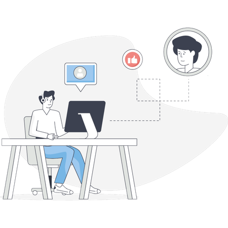Junge Vertreter Kundenservice  Illustration
