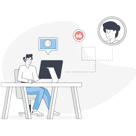Junge Vertreter Kundenservice  Illustration