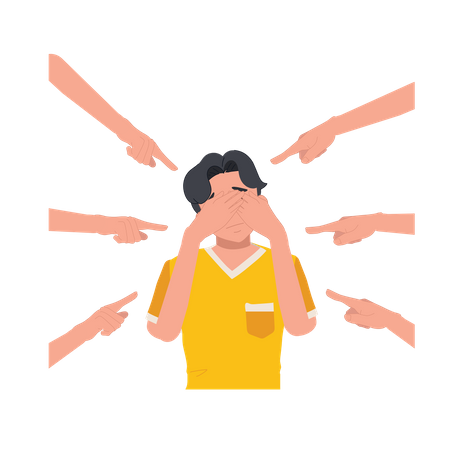 Junge wird von Leuten schikaniert  Illustration