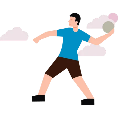 Junge wirft den Ball  Illustration