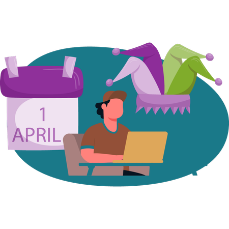 Junge wünscht Aprilscherz am 1. April  Illustration