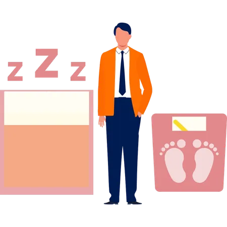 Junge zeigt Optimierungsranking aus dem Schlaf  Illustration