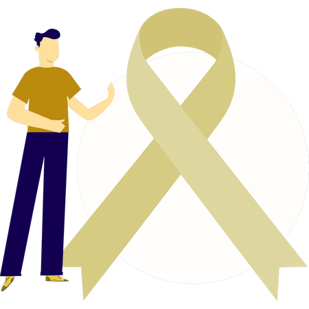 Junge zeigt Welt-Aids-Tag  Illustration