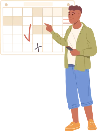 Junger Geschäftsmann mit Kalender  Illustration