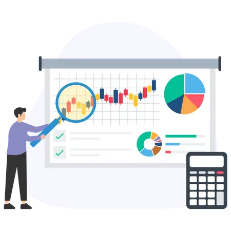 Junger Mann findet Firmenbudget  Illustration