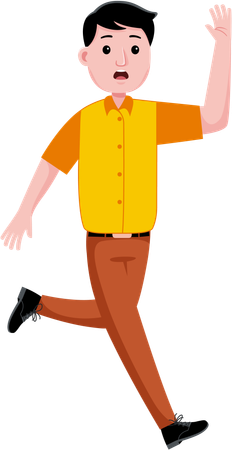 Junger Mann läuft  Illustration