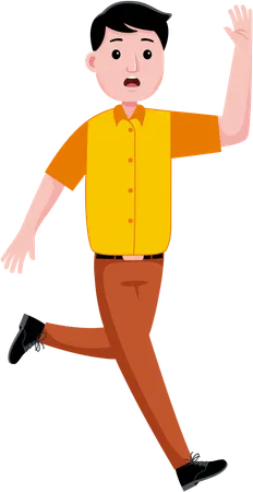 Junger Mann läuft  Illustration