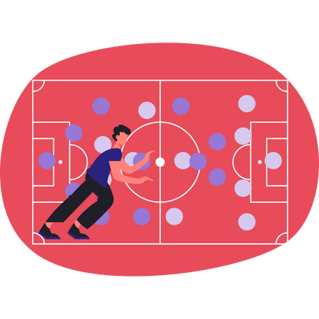 Junger Mann spielt Carrom-Brett  Illustration