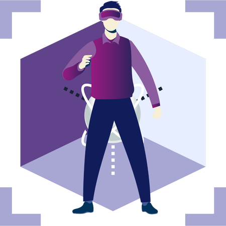 Junger Typ im Metaversum  Illustration