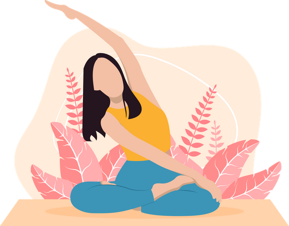 Junges Mädchen beim Yoga  Illustration