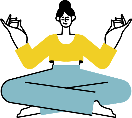 Junges Mädchen macht Meditationsyoga  Illustration