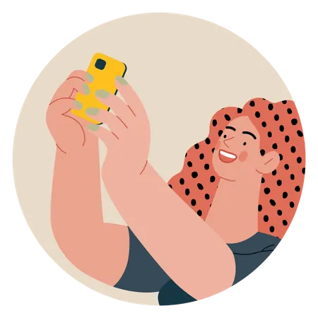 Junges Mädchen macht Selfie  Illustration