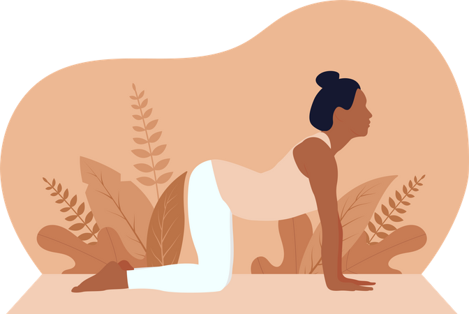 Junges Mädchen beim Yoga  Illustration