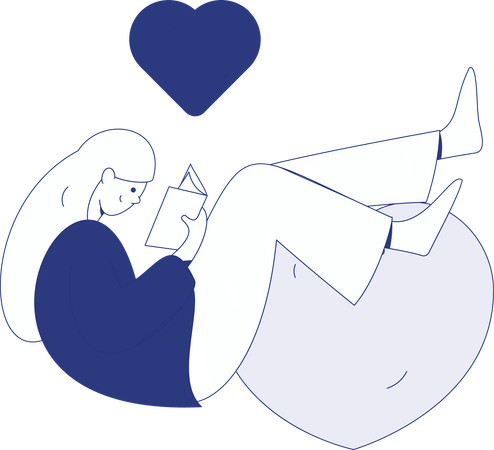 Junges Mädchen verliebt  Illustration