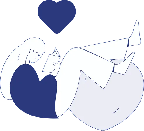 Junges Mädchen verliebt  Illustration