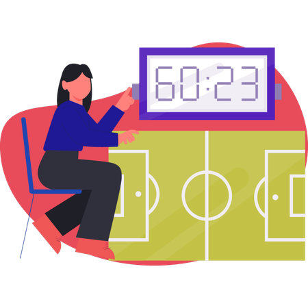 Junges Mädchen zeigt Spieltimer  Illustration