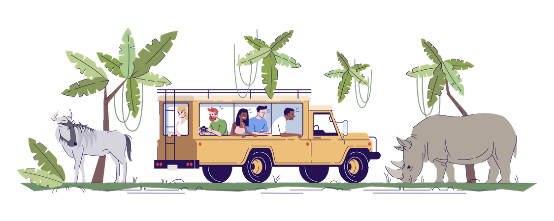 Jungle Safari Trip Illustration