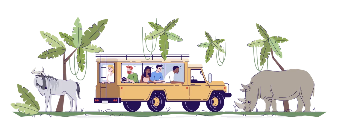 Jungle Safari Trip  Illustration