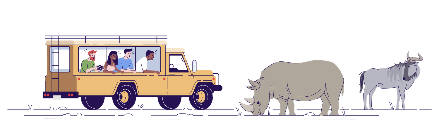 Jungle Safari Trip  Illustration