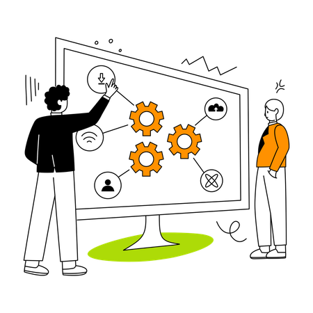 Leute, die an der Systemintegration arbeiten  Illustration