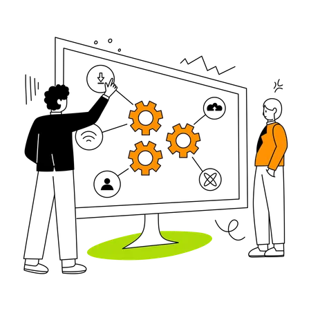 Leute, die an der Systemintegration arbeiten  Illustration