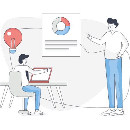 Jungs diskutieren Geschäftsideen  Illustration