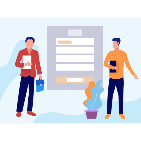 Jungs helfen sich gegenseitig  Illustration